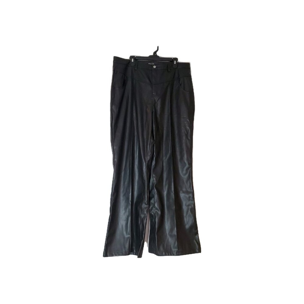 Pretty Little Thing Plus Black Faux Leather Pants Size 16